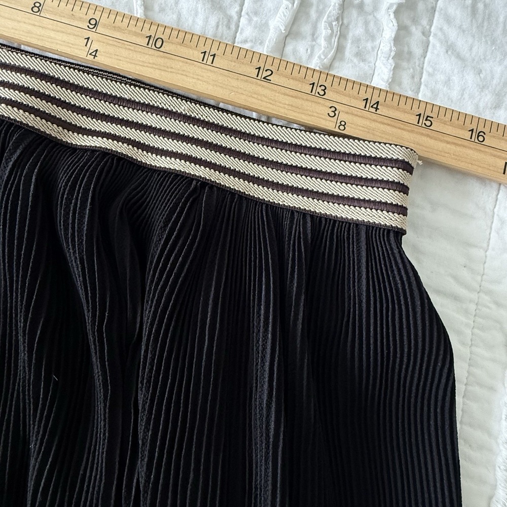 Lapis Pleated Skirt Opera Poetcore Woman L Black Pull on Chic Event Old Money - Picture 4 of 7